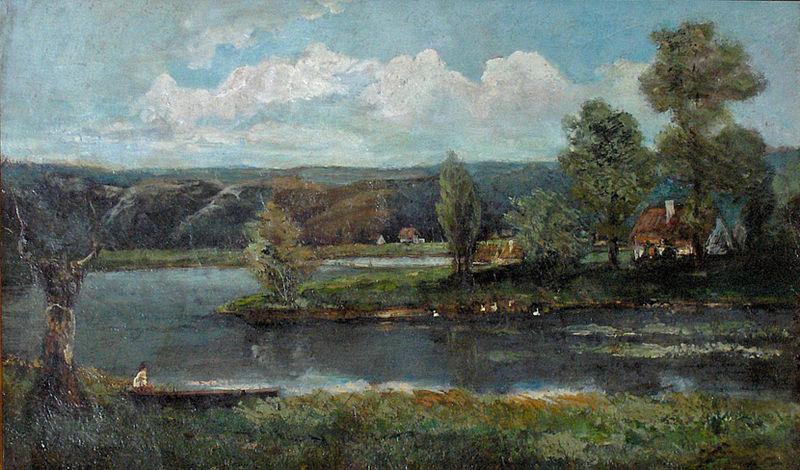 unknow artist Landscape with river oil painting picture